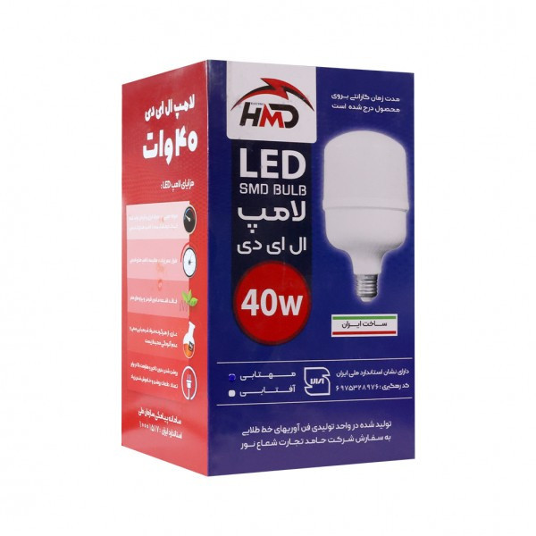لامپ LED اچ ام دی مدل استوانه ای توان 40 وات پایه E27
